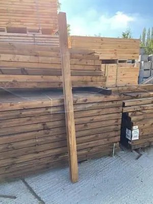 1.8m Brown Treated Timber Fence Post 75 x 75mm SAWN