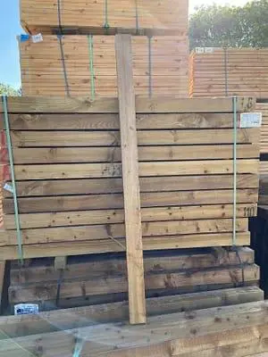 3.0m Brown Treated Timber Fence Post 100 x 100mm SAWN