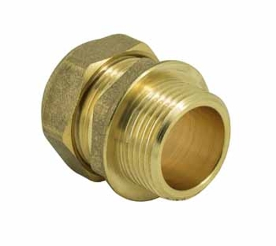 15mm x 1/2" Compression Male Iron Straight