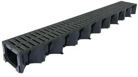 Aco Hex Drain 1m Black Poly Drainage Channel Domestic Duty 19310